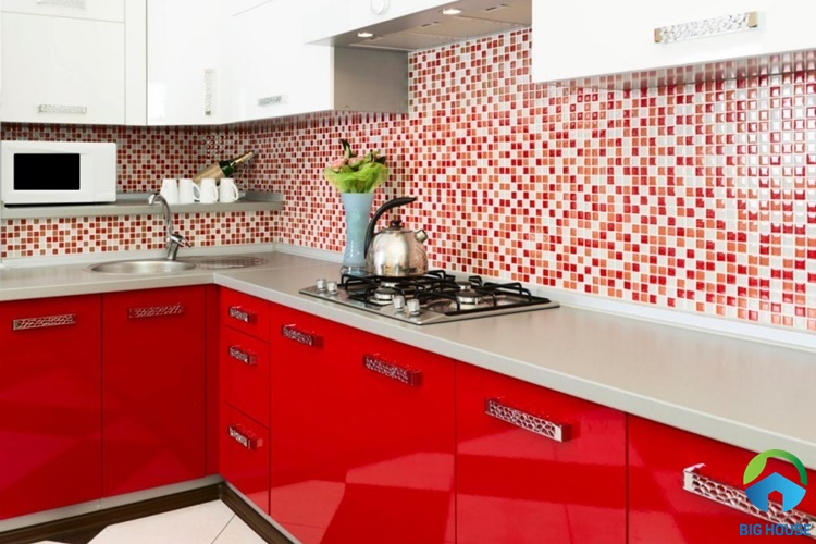gạch ốp tường màu đỏ 10