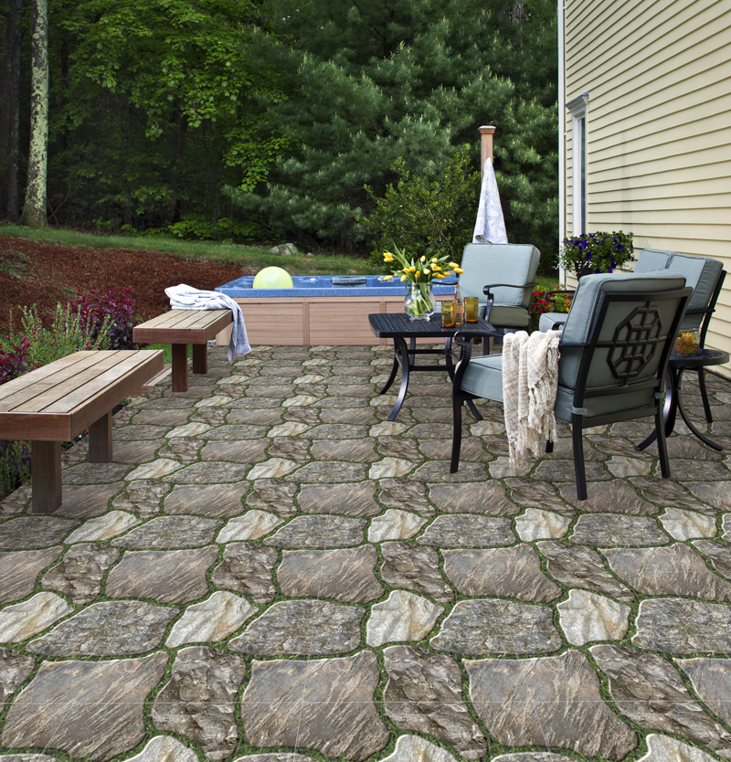 Tùy theo diện tích sân vườn của gia đình mà bạn lựa chọn gạch lát nền có kích thước phù hợp để đảm bảo sự hài hòa
