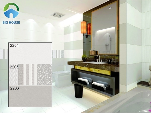 Hay bạn cũng có thể tham khảo bộ ba gạch ốp tường Tasa 2204, 2205, 2206 kích thước 30x60.