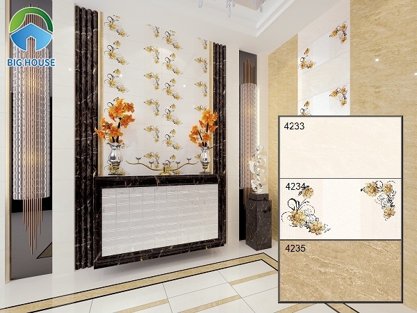 Ba mẫu gạch men Tasa 4233, 4234, 4235 kết hợp cùng nhau tạo sự hài hòa, bắt mắt cho không gian.