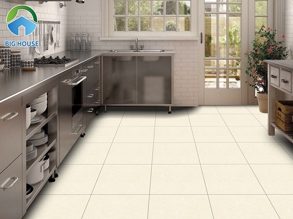 Bên cạnh đó, sử dụng gạch men Tasa kích thước 60x60 lát phòng bếp cũng rất phù hợp 