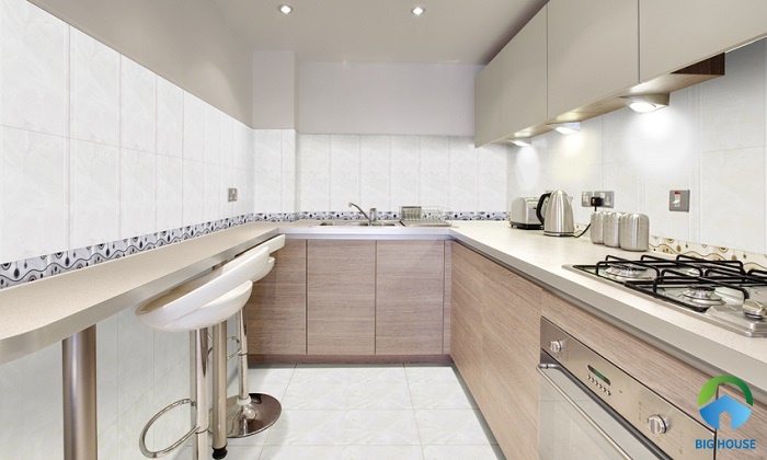 Gạch ceramic 300x600 ứng dụng cho không gian bếp