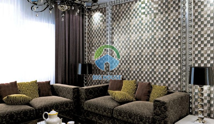 Gạch mosaic sử dụng ốp tường phòng khách