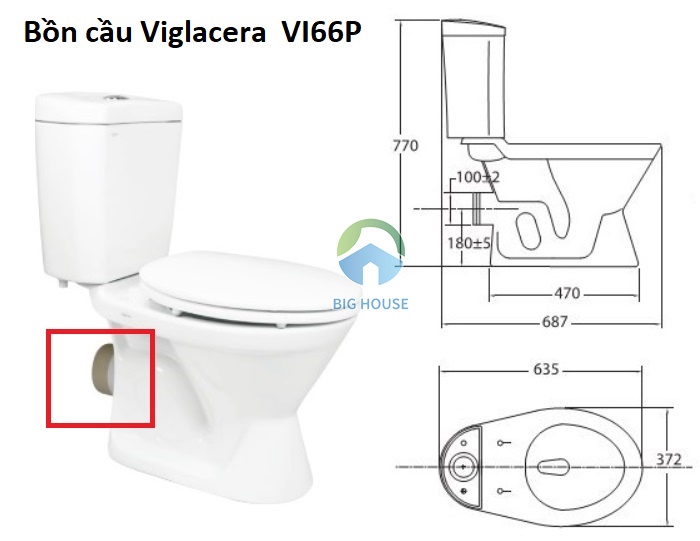 bồn cầu Viglacera VI66