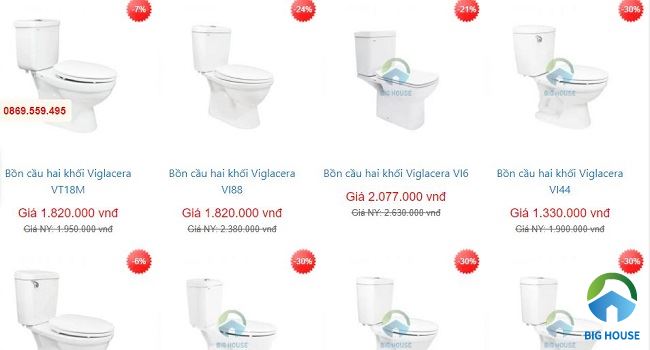 Mua bồn cầu Viglacera online