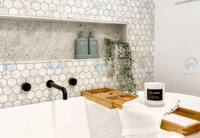 gạch mosaic lục giác vân đá