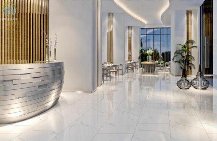 Gạch Prime 8176 lát nền màu trắng vân đá marble xám. Gạch Prime 8176 lát nền màu trắng vân đá marble xám.