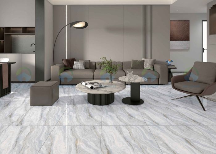gạch giả đá Onyx lát phòng khách