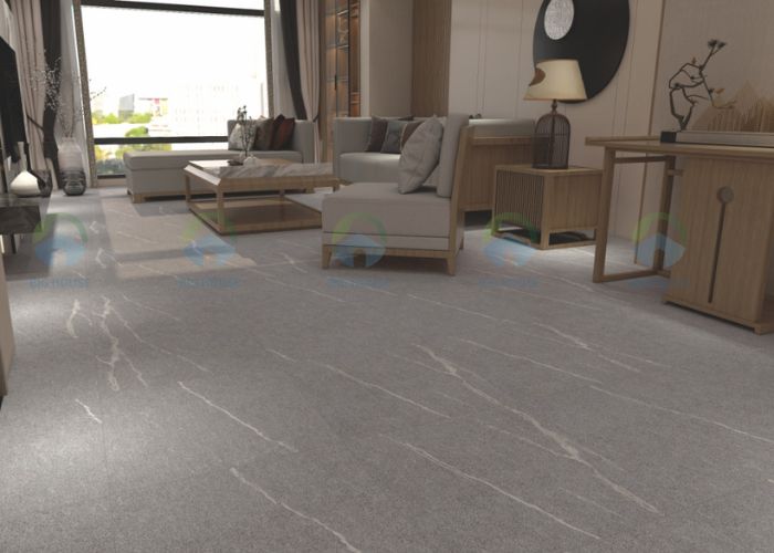 gạch giả đá tự nhiên lát phòng khách