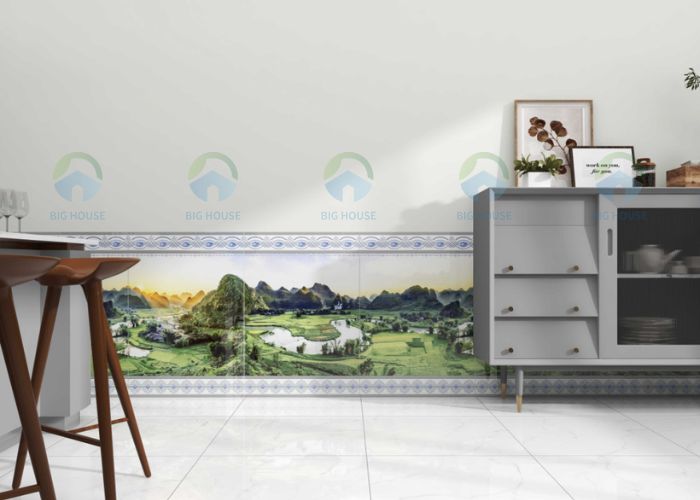 gạch ốp chân tường lửng