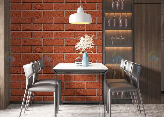 gạch thẻ đỏ Hạ Long ốp nhà hàng