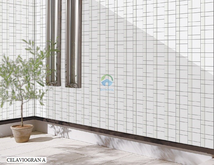 Gạch thẻ Inax Celaviogran A trang trí tường ngoại thất