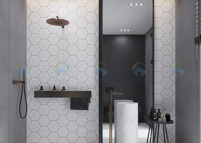 gạch ốp tường hình lục giác cho phòng tắm