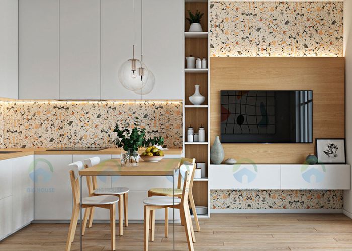 gạch ốp tường terrazzo cho phòng bếp