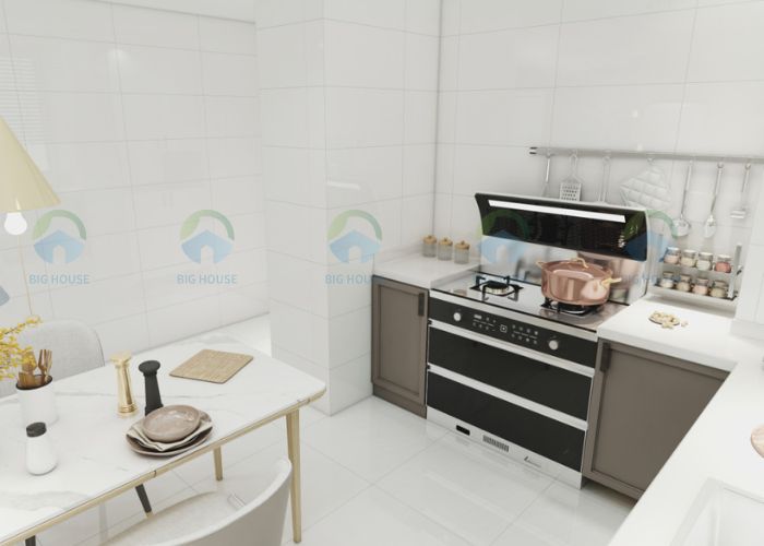 kích thước gạch ốp tường toàn bộ bếp