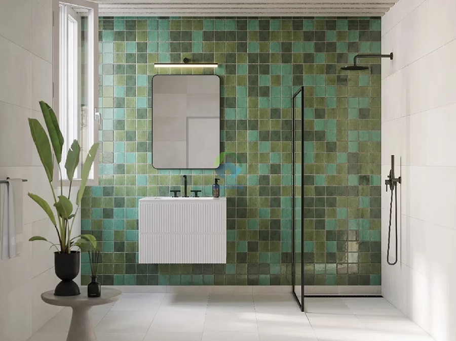gạch men 10x10 ốp phòng tắm