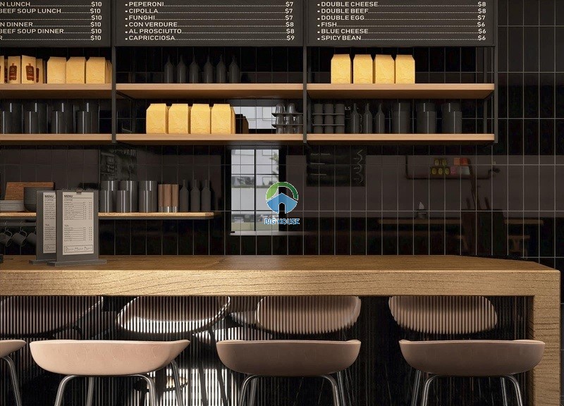 Mẫu gạch thẻ 10x30 màu đen bóng