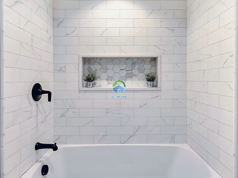 Mẫu gạch ốp 10x30 trắng vân đá 