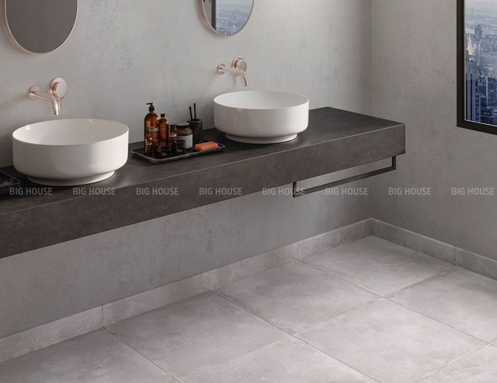 Gạch ốp thấp cho khu vực đặt Lavabo
