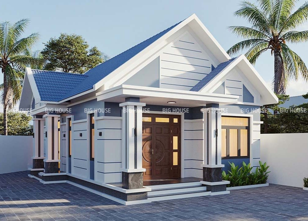 Chọn gạch 25x40 ốp cột nhà hài hòa với màu sắc tổng thể công trình.