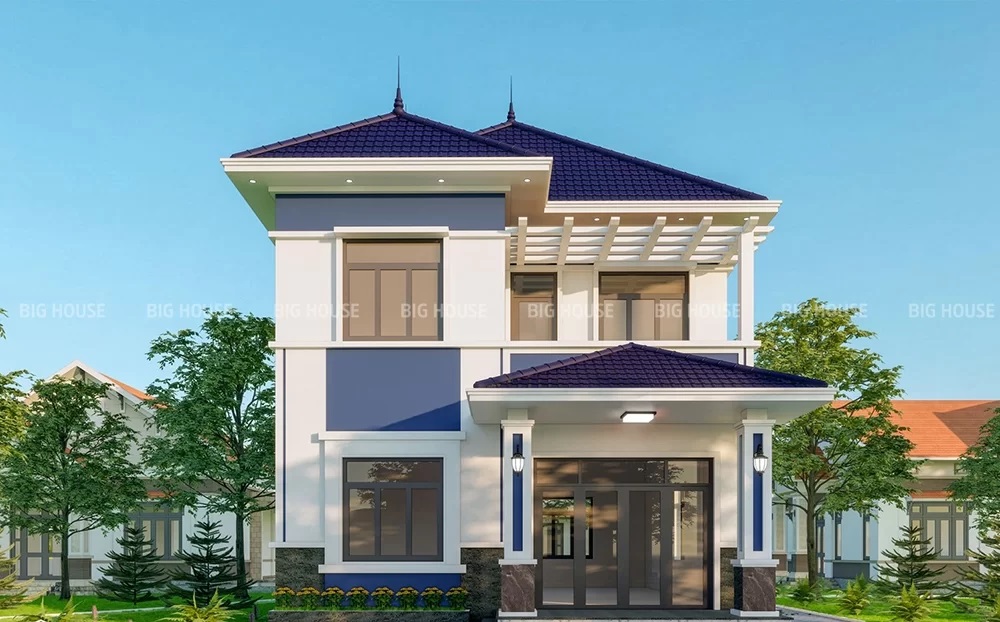 gạch ốp cột mặt tiền giả đá màu nâu