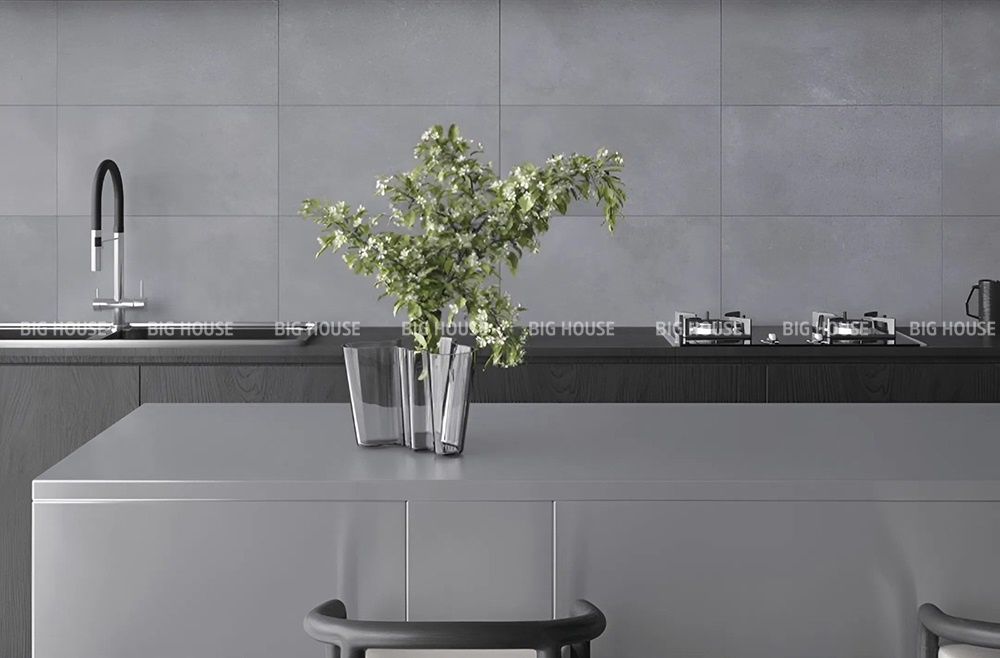 gạch ốp bếp 30x60 giả xi măng màu xám